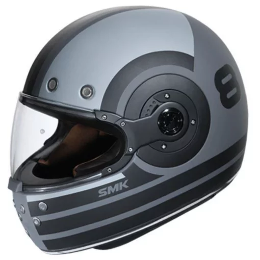 SMK Retro Ranko Matt Black Grey Helmet