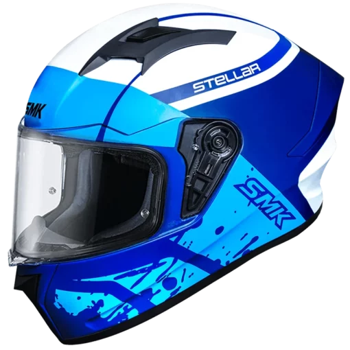 SMK Stellar Sports Squad Dull Blue White (MA551) Helmet