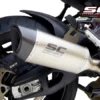 SC Project SC1 R B37A 90T Muffler Titanium with Carbon fiber End cap For BMW S 1000XR (2020 2021) 3