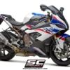 SC Project SC1 S Muffler Titanium with Carbon fiber end cap for BMW S 1000 RR(2019 20)BS4 5