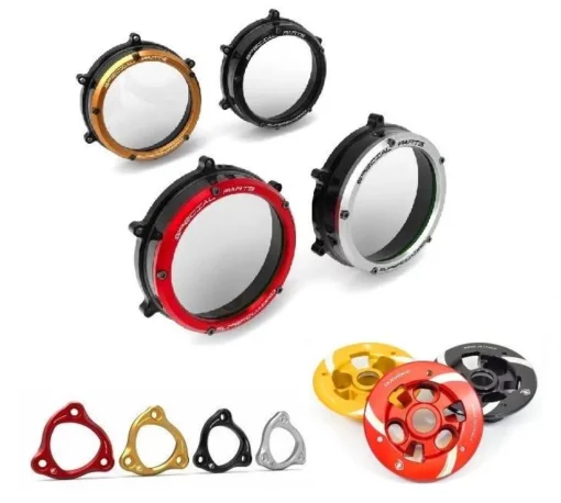 Ducabike Modular Clear Wet Clutch Cover Pressure Plate and Pressure Plate Ring Combo for Ducati Panigale 959 1199 1299 AND V2