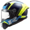 LS2 FF805 THUNDER Carbon Racing 1 Gloss Blue Hi Viz Yellow Helmet 1