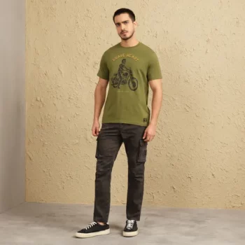 Royal Enfield Braveheart Olive Men T Shirt 2