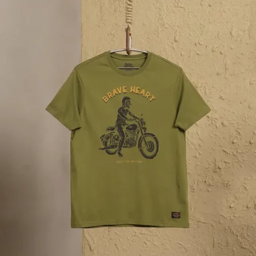 Royal Enfield Braveheart Olive Men T Shirt 7