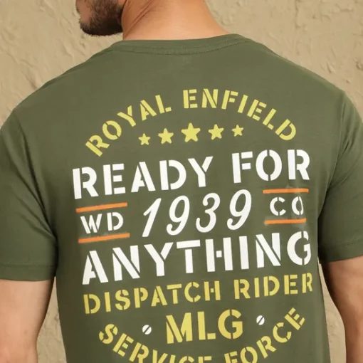 Royal Enfield Military Messenger Olive Men T Shirt 6