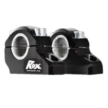 Rox Offset Risers 25 28mm Rise, 25mm Back, 22 & 28mm Handlebar Anodized Black 1