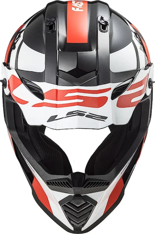 LS2 MX437 Fast Evo Crusher Matt Red White Helmet 4