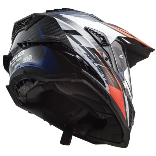 LS2 MX701 Explorer Carbon Focus Gloss Blue White Red Helmet 5