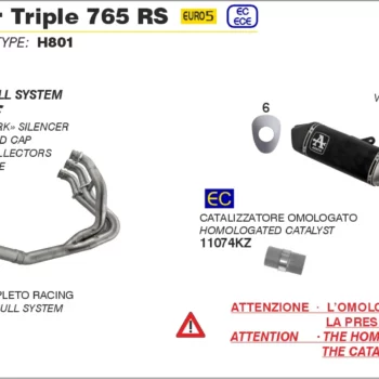 Arrow Full System Racing With Veloce Aluminium Dark Silencers For Triumph Street Triple 765 RS (2020 24) (71005VAN) 2