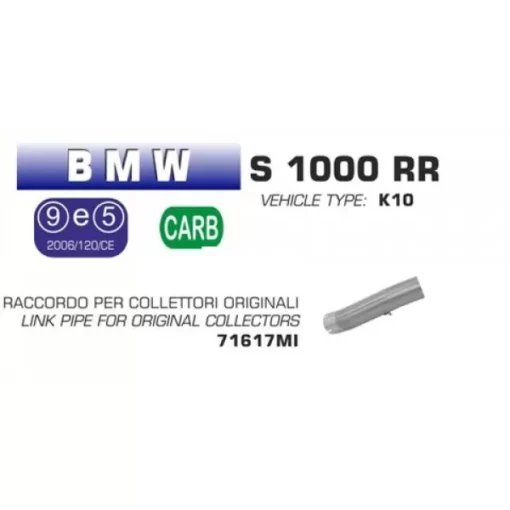 Arrow Link Pipe For Bmw S 1000 RR (2015 16) (71617MI)