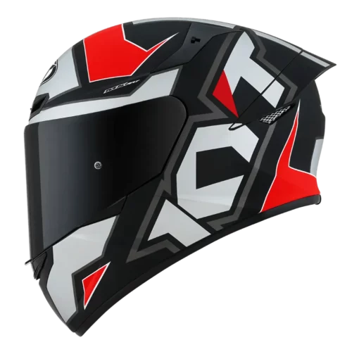 KYT TT Course Electron Matt Grey Red Helmet 1