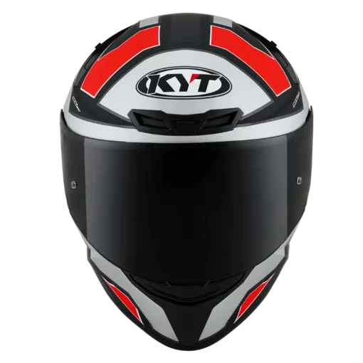 KYT TT Course Electron Matt Grey Red Helmet 4