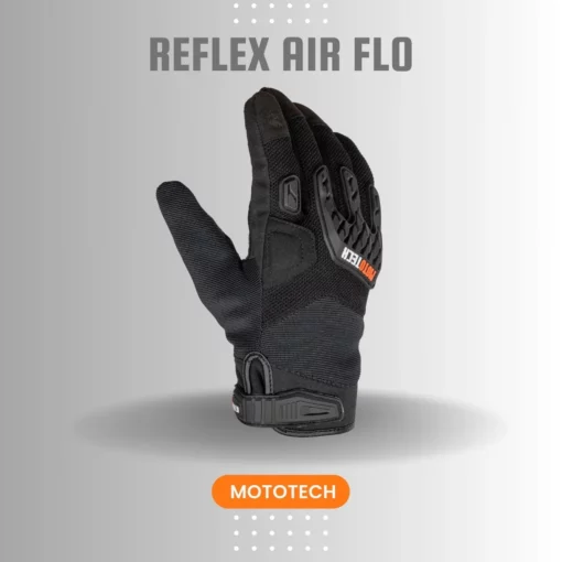 Mototech Reflex Air Flo Dual Sport Black Motorcycle Riding Gloves 3