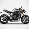 Zard Titanium Euro 5 Homologated Slip On With Stainless Steel Fittings Carbon End Caps And Heat Shield Cover As Standard For Triumph Speed Triple 1200 RS RR 21 23 SLIP ON (2021 23) (ZTP097S10TCO) 2