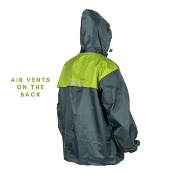 Mototech Hurricane Air TourPro Waterproof Rain Overjacket – Grey+Green 2