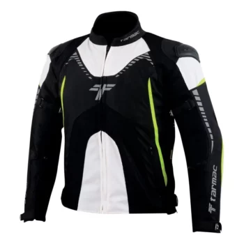 Tarmac Corsa Level 2 Black White Fluorescent Riding Jacket With Safe Tech Protectors 2