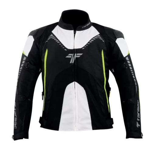 Tarmac Corsa Level 2 Black White Fluorescent Yellow Riding Jacket (Free Tex Gloves) 2