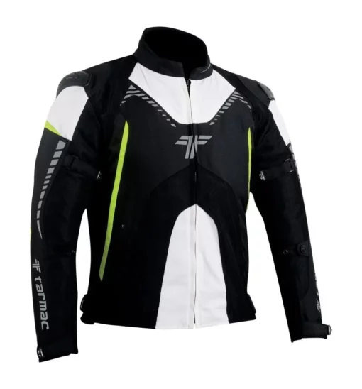 Tarmac Corsa Level 2 Black White Fluorescent Yellow Riding Jacket (Free Tex Gloves) 5