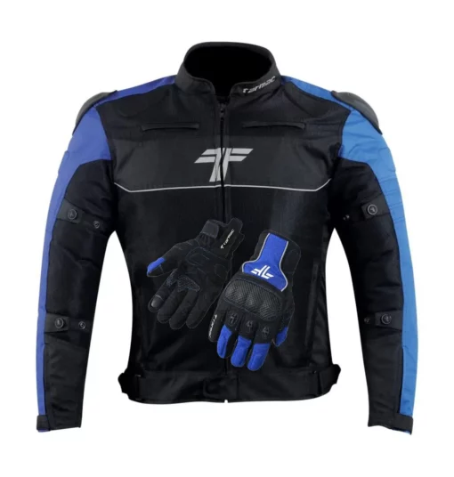 Tarmac One III Level 2 Black Blue Riding Jacket (Free Tex Gloves) 1