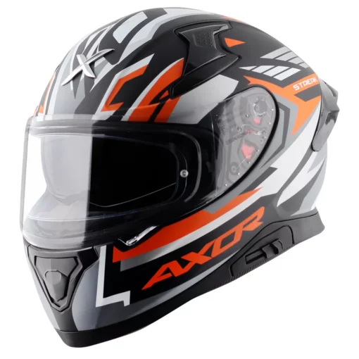 Axor Apex Dull Black Orange Streak Helmet 1