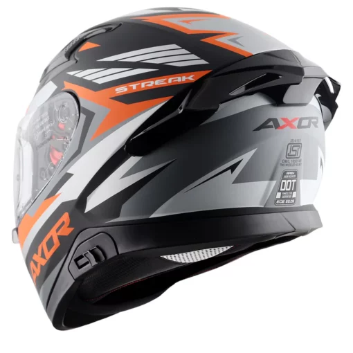 Axor Apex Dull Black Orange Streak Helmet 4