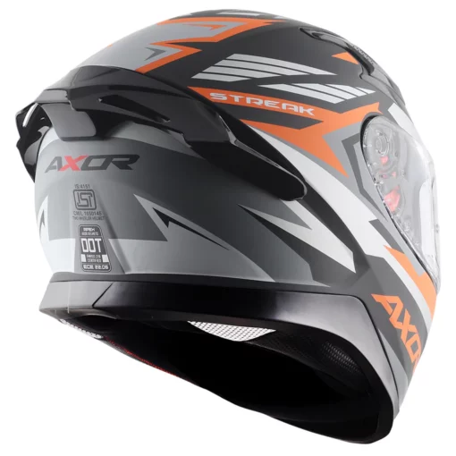 Axor Apex Dull Black Orange Streak Helmet 6