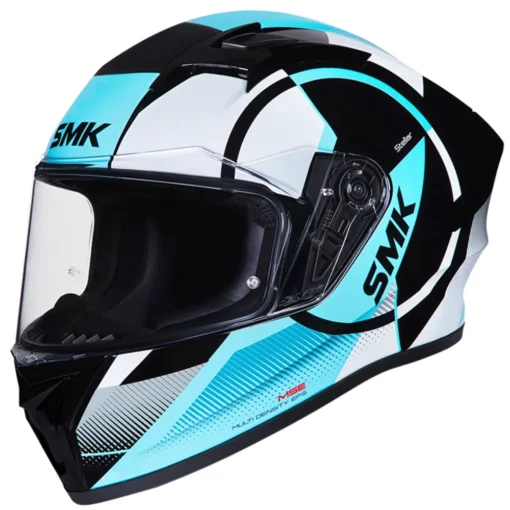 SMK Stellar Sports Faro Gloss Black White Blue Helmet 1