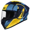 SMK Stellar Sports Faro Gloss Blue Blue Yellow Helmet 1