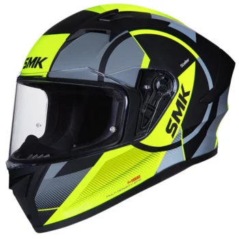 SMK Stellar Sports Faro Matte Black Grey Yellow Helmet 1