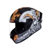 SMK Stellar Sports Samurai Matte Black Orange Grey Helmet 1