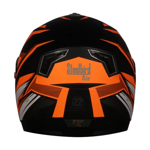 Steelbird SBA 1 Thryl Matt Black with Orange Helmet 4