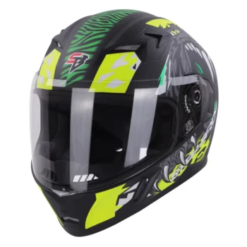 Steelbird SBA 21 DV Pantha Glossy Black with Neon Green Helmet 1