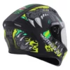 Steelbird SBA 21 DV Pantha Glossy Black with Neon Green Helmet 3