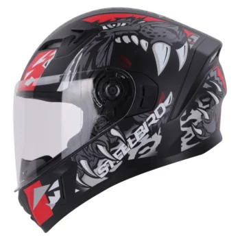 Steelbird SBA 21 Dual Visor Pantha Gloss Black with Red and Grey Helmet 2