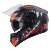 Steelbird SBA 21 Dual Visor Pantha Matt Black with Orange Helmet 3