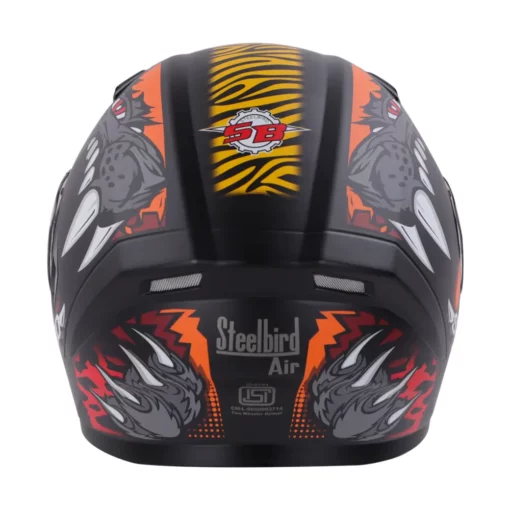 Steelbird SBA 21 Dual Visor Pantha Matt Black with Orange Helmet 5