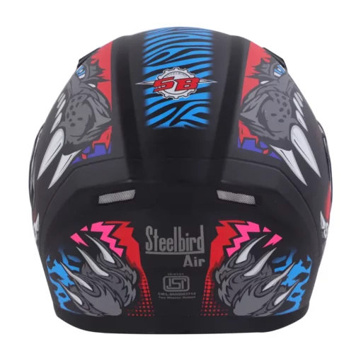 Steelbird SBA 21 Dual Visor Pantha Matt Black with Red and Blue Helmet 4