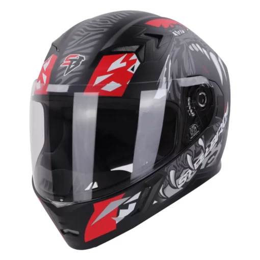 Steelbird SBA 21 Dual Visor Pantha Matt Black with Red and Grey Helmet 1