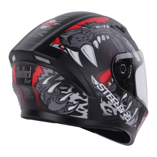 Steelbird SBA 21 Dual Visor Pantha Matt Black with Red and Grey Helmet 3