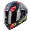 Steelbird SBA 21 Dual Visor Pantha Matt Black with Red and Neon Helmet 1