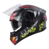 Steelbird SBA 21 Dual Visor Pantha Matt Black with Red and Neon Helmet 3