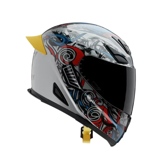 Tiivra Demon Silver Composite Fiber Helmet 3