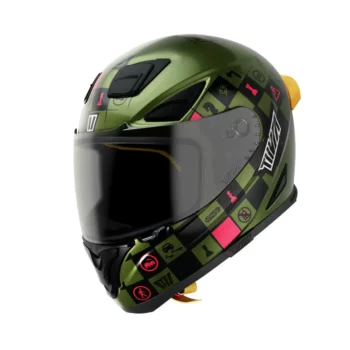 Tiivra X Roads Gator Green Composite Fiber Helmet 1