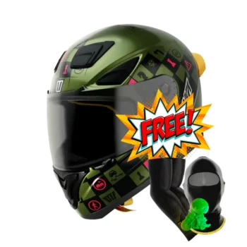 Tiivra X Roads Gator Green Composite Fiber Helmet