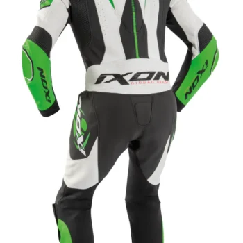 IXON Jackal One Piece Black White Green Motorcycle Leather Suit 2