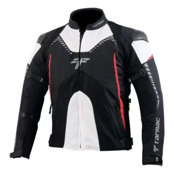 Tarmac Corsa Level 2 Black White Red Riding Jacket (Free Red Swift Gloves) 2