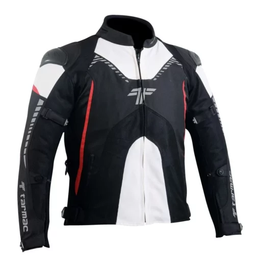 Tarmac Corsa Level 2 Black White Red Riding Jacket (Free Red Swift Gloves) 3