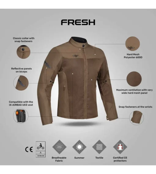 Ixon Fresh Slim Brown Riding Jacket 3