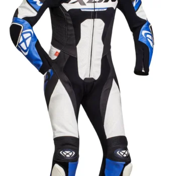 Ixon Jackal Black White Blue Riding Suit 1