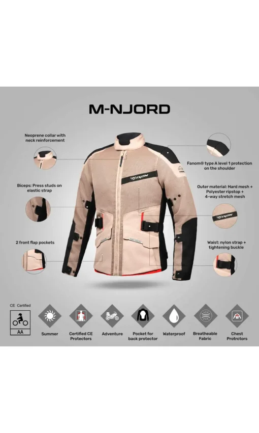 Ixon M Njord Sand Black Red Jacket 3